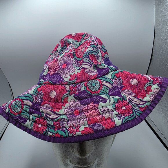 Sunday Afternoons Kids Play Hat Large Purple Multicolor UPF 50+ Floral Outdoor - Picture 1 of 7